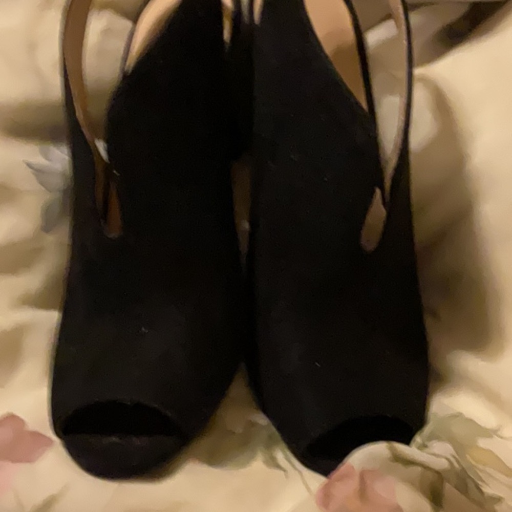 Elegant Black Women's Peep-Toe Heels